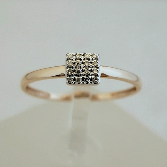 Delicate 14k Rose Gold & Diamonds Ring